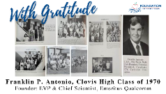 Franklin Antonio, CHS class of 1970. Founder: EVP & Chief Scientist; Emeritus Qualcomm